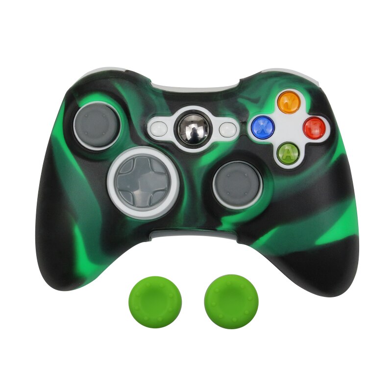 Silicone Protective Skin Case Cover for Microsoft Xbox 360 Gamepad Wireless / Wired Controller + Thumb Sticks Caps Grips Silicone Protective Skin Case Cover for Microsoft Xbox 360 Gamepad Wireless / Wired Controller + Thumb Sticks Caps Grips