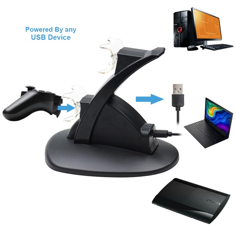 Dual Charge For PS3 LED Light USB Charging Dock Stand Charger For PlayStation 3 Controller Gamepad Controle Video Game Accessory Dual Charge For PS3 LED Light USB Charging Dock Stand Charger For PlayStation 3 Controller Gamepad Controle Video Game Accessory