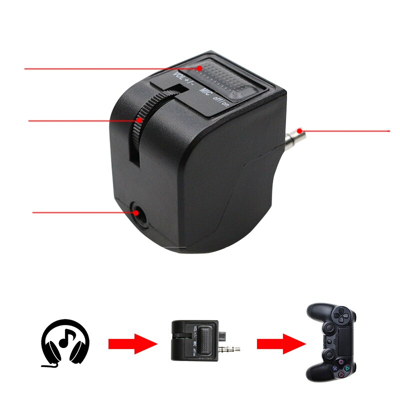 Mini Handle Audio Headset Adapter For PS4 Controller Gamer Fuss