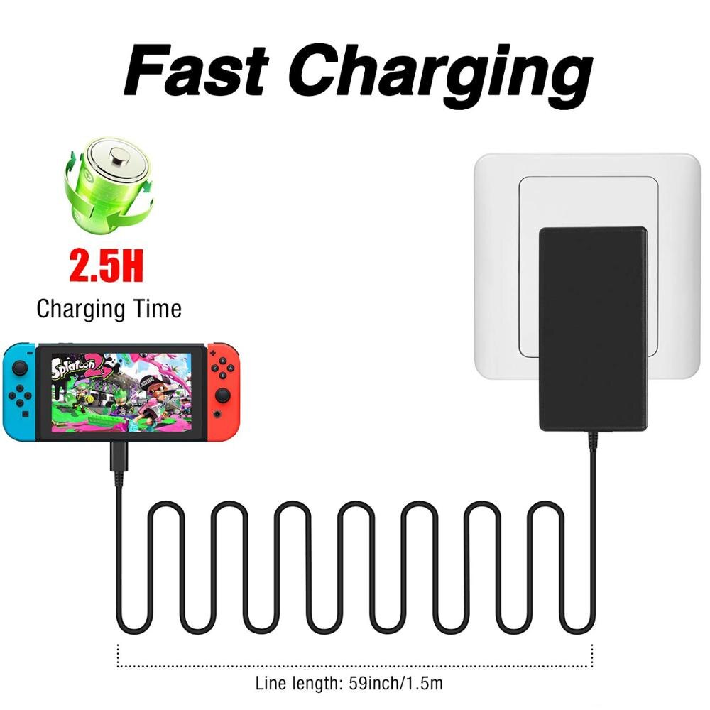 US Plug AC Adapter Charger For Nintend Switch NS Game Console Wall Travel Home Charge 5V 2.6A Charging USB Type C Power Supply US Plug AC Adapter Charger For Nintend Switch NS Game Console Wall Travel Home Charge 5V 2.6A Charging USB Type C Power Supply