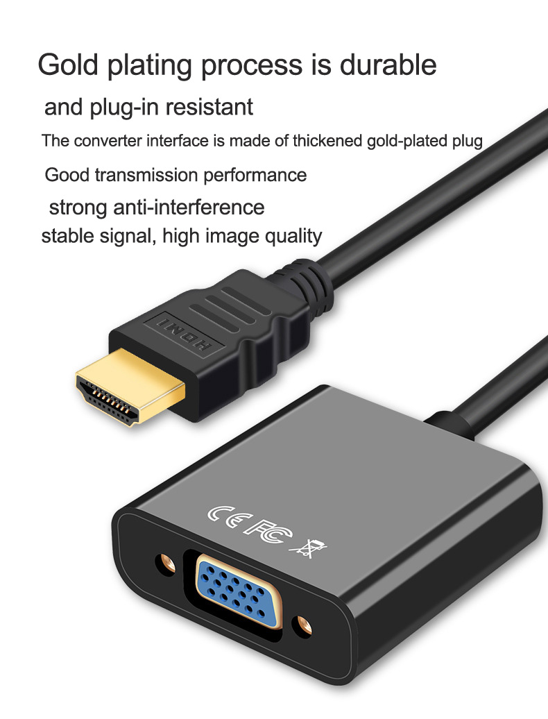 HDMI to VGA Adapter Male To Famale Converter Adapter 1080P Digital to Analog Video Audio For PC Laptop Tablet HDMI to VGA Adapter Male To Famale Converter Adapter 1080P Digital to Analog Video Audio For PC Laptop Tablet