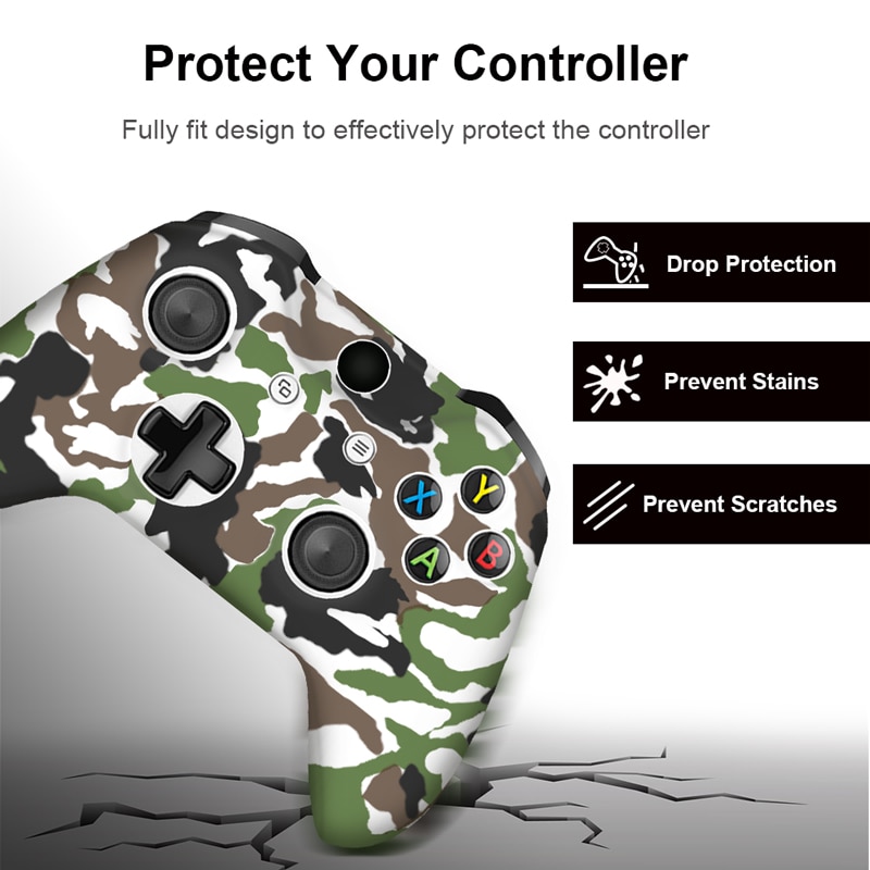 For Xbox One X S Controller Gamepad Camo Silicone Cover Rubber Skin Grip Case Protective For Xbox One Slim Joystick For Xbox One X S Controller Gamepad Camo Silicone Cover Rubber Skin Grip Case Protective For Xbox One Slim Joystick