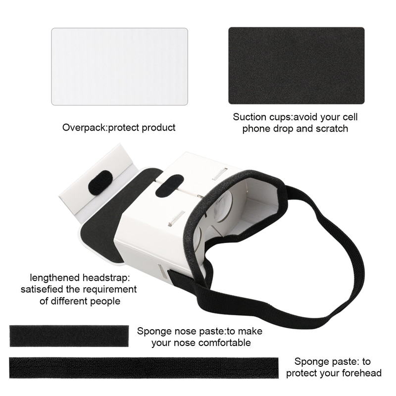 DIY Portable Virtual Reality Glasses Google Cardboard 3D Glasses VR Box For SmartPhones For Iphone X 7 8 VR DIY Portable Virtual Reality Glasses Google Cardboard 3D Glasses VR Box For SmartPhones For Iphone X 7 8 VR