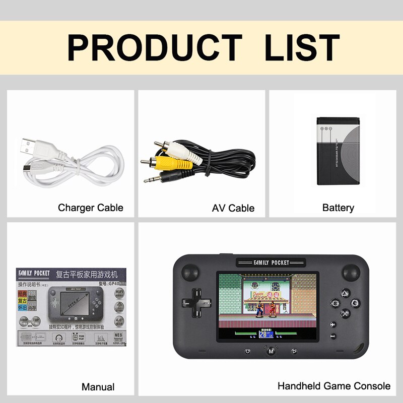 Retro Portable Mini Classic Handheld Game Console 8-Bit 4.0 Inch Color Kids Color Game Player Built-in 208 games Retro Portable Mini Classic Handheld Game Console 8-Bit 4.0 Inch Color Kids Color Game Player Built-in 208 games