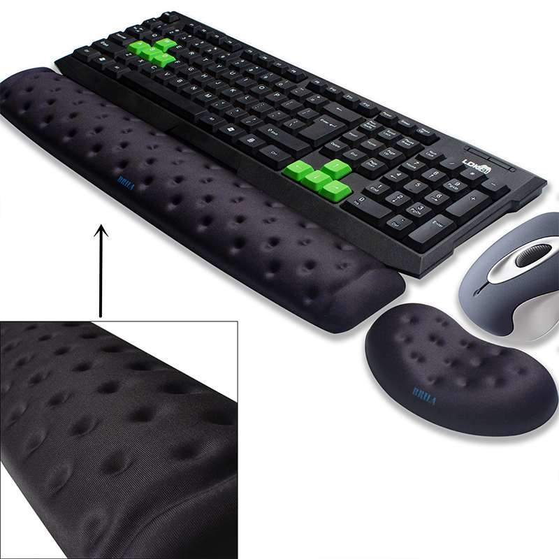 BRILA Memory Foam Ergonomics Mouse & Keyboard Wrist Rest Support Pad Cushion for Office Work and PC gaming, Wrist Pain Relief BRILA Memory Foam Ergonomics Mouse & Keyboard Wrist Rest Support Pad Cushion for Office Work and PC gaming, Wrist Pain Relief