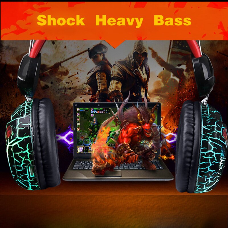 GTIPPOR Crack Braided Headset Wired Headphone with Microphone 3.5mm Wired Control Super Bass LED light Gaming headset GTIPPOR Crack Braided Headset Wired Headphone with Microphone 3.5mm Wired Control Super Bass LED light Gaming headset