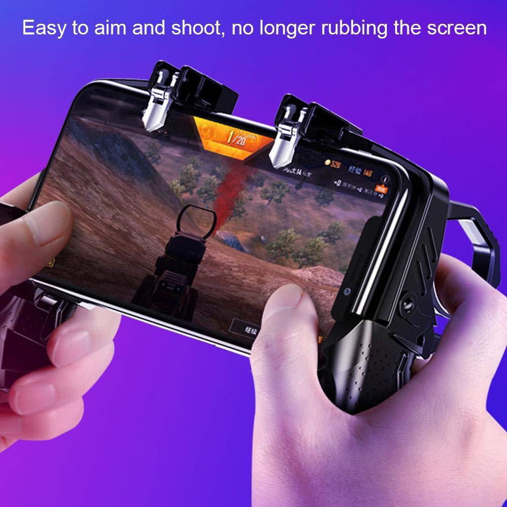 EastVita K21 PUGB Mobile Controller Four Fingers Gamepad Metal Trigger Shooting Free Fire Gamepad Joystick for IOS Android Phone EastVita K21 PUGB Mobile Controller Four Fingers Gamepad Metal Trigger Shooting Free Fire Gamepad Joystick for IOS Android Phone