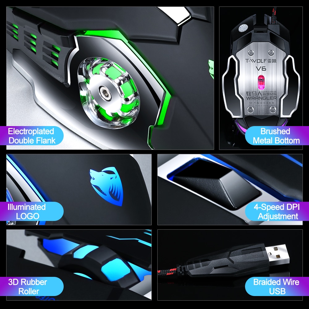 LED Wired Optical Silent Gaming Mouse | Gamer Fuss