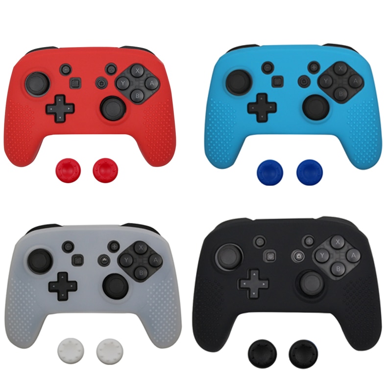 Soft Silicone Rubber Skin Case Protective Cover For Nintend switch NS NX Pro Controller Gamepad with 2 thumbsticks Grips Cap Soft Silicone Rubber Skin Case Protective Cover For Nintend switch NS NX Pro Controller Gamepad with 2 thumbsticks Grips Cap